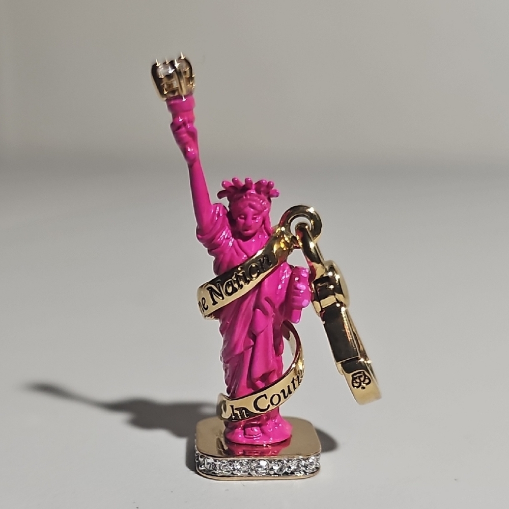 Rare Juicy Couture Pink and Gold Statue of Liberty Charm
